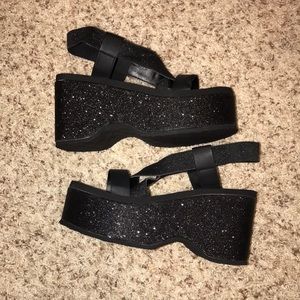 Platform black sandals
